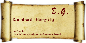 Darabont Gergely névjegykártya